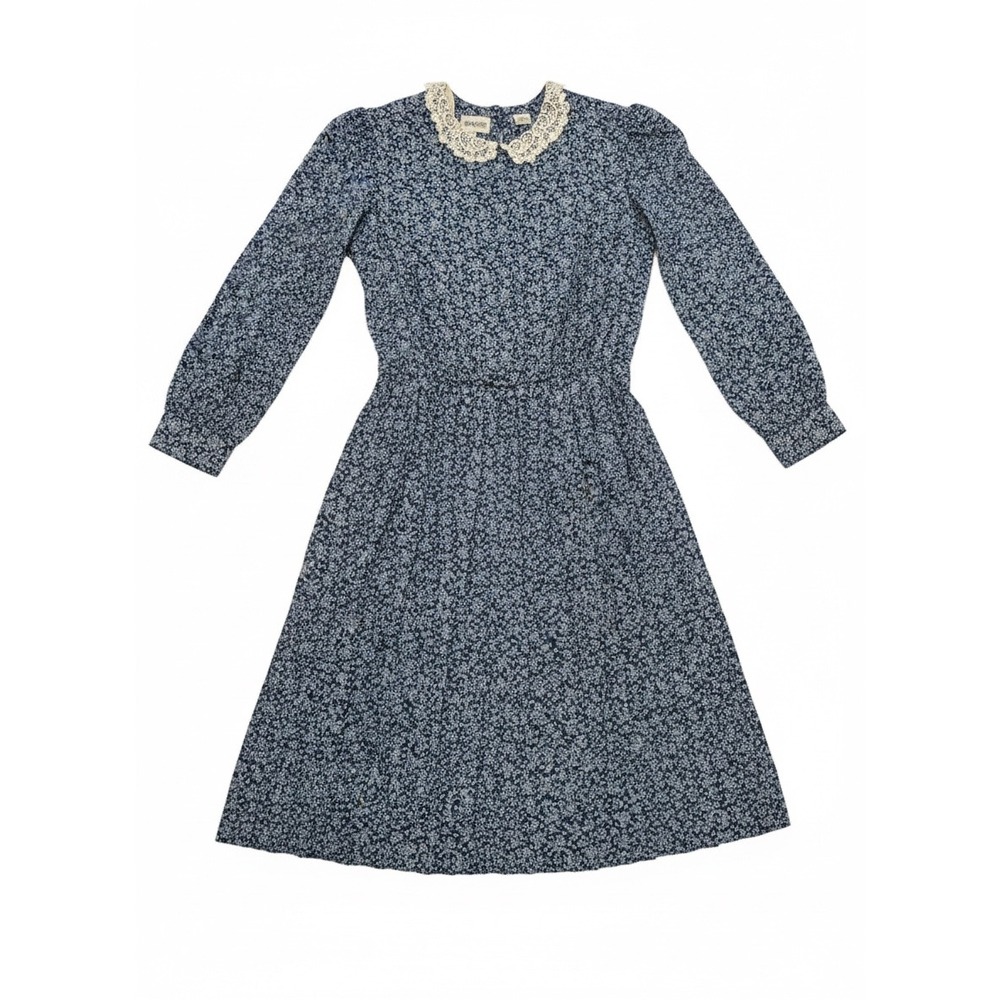 Andrea‎ Gayle Floral Lace Collar Dress Sz 12 Cottagecore Grannycore Clean Girl